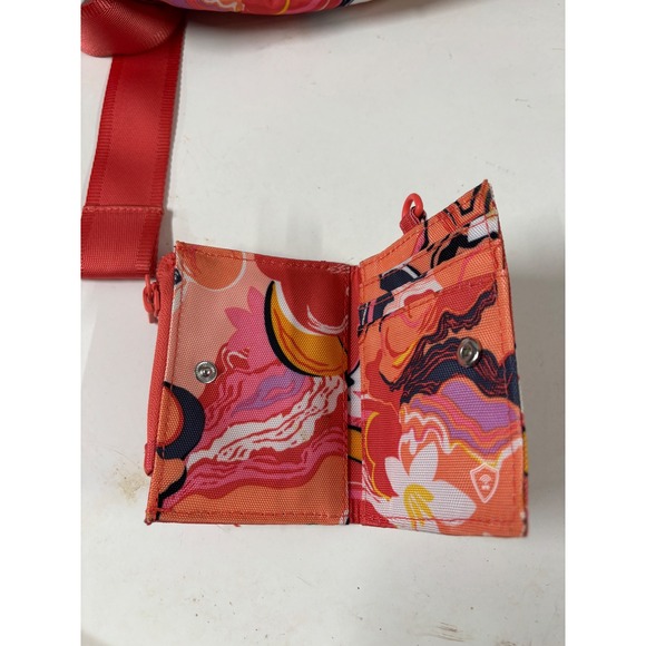 Vera Bradley Mini Sling Backpack Floral Psychedelic Red Orange with ID Case main image 7